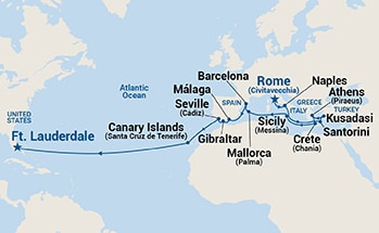 26-Day Mediterranean Grand Adventure Itinerary Map